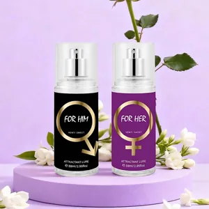 A pair of long-lasting fragrance body mist perfume sprays for men and women set