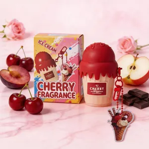 Gourmand Kirsch-Parfüm in süßer Eisbecher-Flasche mit kreativer Geschenkbox für Damen.