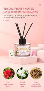 Detaillierte Ansicht des blumigen Raumdiffusors mit Noten von Rose und Jasmin