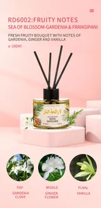 Detaillierte Duftnoten von Gardenie und Vanille Diffuser in rosa Studio-Umgebung