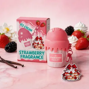 Flacone di profumo a forma di gelato alla fragola con confezione regalo e ciondolo