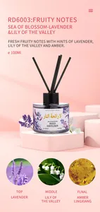 Detaillierte Makroansicht der Duftnoten des 100ml Lavendel und Maiglöckchen Diffusors
