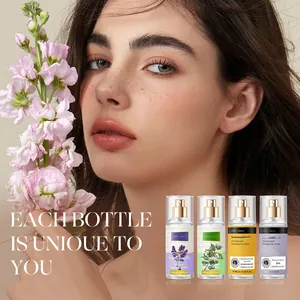 Premium set of four relaxing essential oil body mists with long-lasting fragrance for women