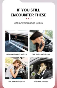 Informatieve grafiek over geurproblemen in de auto zoals rook voor luchtverfrissers.