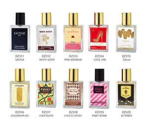 Collezione di profumi da 30ml per donna con fragranze persistenti ed etichette artistiche
