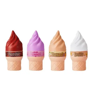 Set di quattro colorati flaconi di profumo a forma di gelato con profumi gourmand