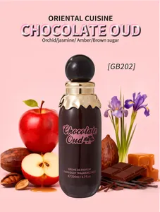 Detailed view of Chocolate Oud hair and body fragrance mist with gourmand ingredients