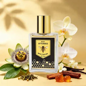 Profumo floreale Afterbee 30ml da donna con elegante logo ape, tappo dorato e miele