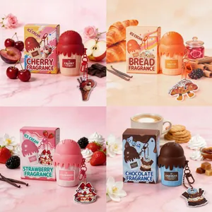 Ice Cream Cupcake Shaped Women Perfume Body Spray Gourmand Long Lasting Fragrance With Decorative Keychain Sweet Scent