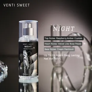 Detailed view of VENTI SWEET NIGHT fragrance mist bottle with floral scent notes and 88ml volume