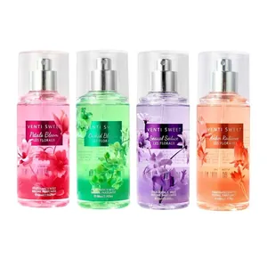 Set of four floral fragrance body mists for women, 88ml spray bottles