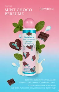Dettaglio del flacone spray di profumo Mint Choco con note di menta e cioccolato