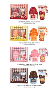 Gourmet-Duft-Geschenksets mit Parfümnebel und Handlotion in vier verschiedenen Varianten.