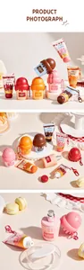 Professionelle Kollektion von süßem Eis-Parfüm und Handcreme mit Dessert-Düften im Set