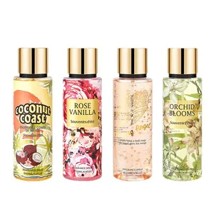 Set mit vier langanhaltenden 250ml Körper-Duftsprays für Damen mit Blumen- und Fruchtduft