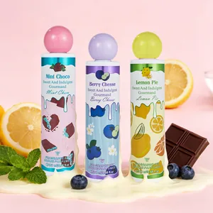 Set di tre spray profumati gourmet tra cui cioccolato alla menta, bacche e torta al limone