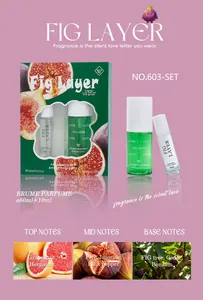 Fig Layer fragrance gift set containing 60ml body mist, 10ml oil and scent notes details