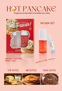 Detailed view of Hot Pancake gourmet fragrance gift set with 60ml and 10ml mist bottles