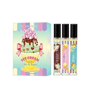3-piece unisex long-lasting dessert perfume set with coffee and popcorn scents