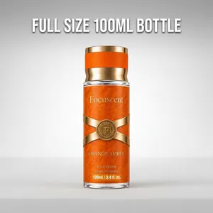 Luxe Arabisch oranje amber parfum voor dames 100 ml fles met goudkleurig ontwerp
