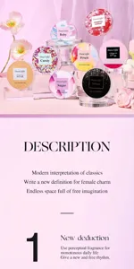 Detailed view of multiple portable solid perfume balms featuring elegant floral label designs.