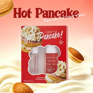 Gourmet Hot Pancake fragrance gift set featuring 60ml body mist and 10ml perfume oil