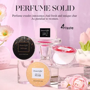 Portable solid perfume set for women with long-lasting fragrance in four scents