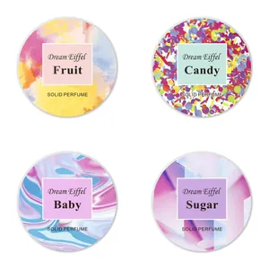 Long lasting portable solid perfume balm tin set with four refreshing floral scents