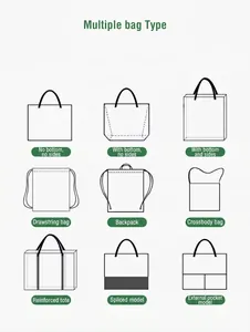 Descripción de varios estilos de bolsas de lona, incluidos tipos tote, cordón y mochila