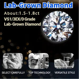 Detailansicht eines 1,5-1,8 ct Labordiamanten in VS1 D Farbe, erstklassiger Schliff