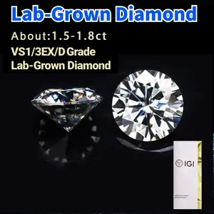IGI-zertifizierter 1,5-1,8ct runder Labor-Diamant im Brillantschliff