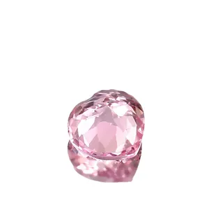 Stunning heart-shaped sakura pink lab-grown gemstone with premium multifaceted cutting
