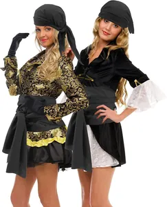 Detailed view of medieval pirate headscarf and waist sash accessory set for Halloween.