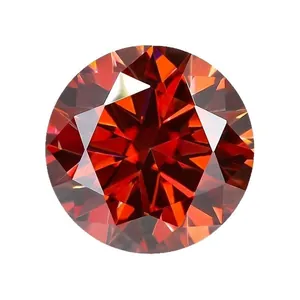 Prachtige granaatrode moissaniet losse edelsteen met ronde slijpvorm voor DIY-sieraden