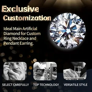 D color VS1 clarity round lab-grown diamond for custom ring or necklace designs
