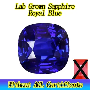 Détail macro d'un saphir bleu royal de culture taille coussin pour la haute joaillerie