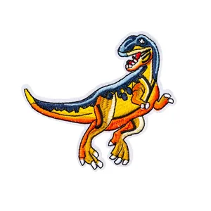 Vibrant cartoon dinosaur embroidered patch for children's apparel and DIY decoration