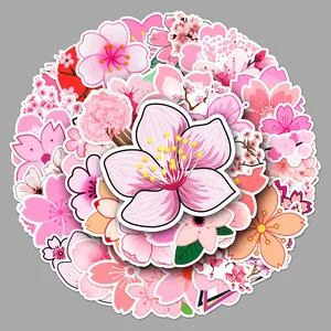 Kirschblüten Sakura Aufkleber Wasserdicht PVC Cartoon Blumen Decals Für Laptop Koffer Auto Scrapbooking Dekoration