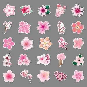 Wasserfeste rosa Kirschblüten-Cartoon-Aufkleber für Laptops und Koffer-Dekoration