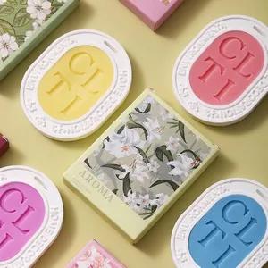 Scented plaster wax tablets for wardrobe in colorful designs with floral gift box