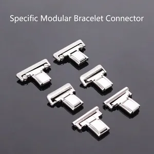 Stainless Steel Italian Charm Watch Strap Connector Adapter Link 10mm 12mm 14mm Modular Bracelet DIY Tool Accessory For Men Women