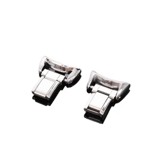 Stainless steel modular watch band connector adapters in silver finish, set of two pieces