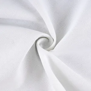 Detailed macro view of high-quality white woven fabric texture for summer pants