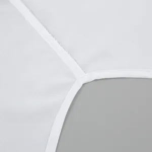 Close-up detail of neat white stitching and clean seams on a boyfriend style shirt