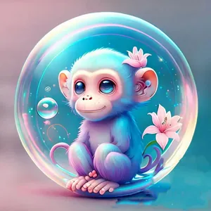 Lindo colgante acrílico para coche del signo mono zodiaco chino 12 diseño burbuja