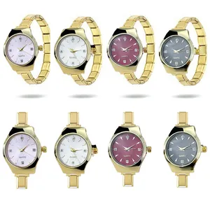 Italian Style Modular DIY Stainless Steel Quartz Watch Gold Plated Rhinestone Dial Fashion Ins Wristwatch for Women