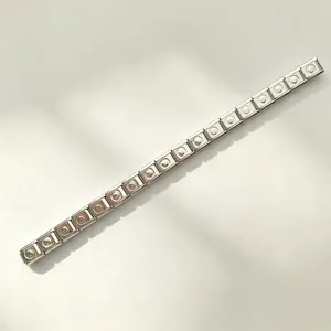 Zilveren roestvrijstalen DIY Italiaanse modulaire bedelarmband met elastische schakels