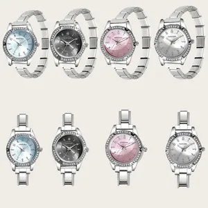 Selection of elegant women's watches featuring rhinestone bezels and sunray dials