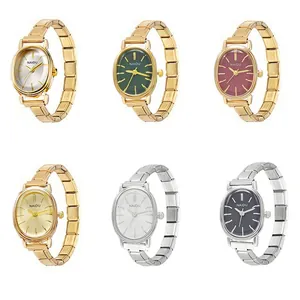 Orologio al Quarzo Minimalista con Quadrante Ovale per Donna Uomo Stile Ins Cinturino in Acciaio Inossidabile Modulare DIY Orologio da Polso Vintage