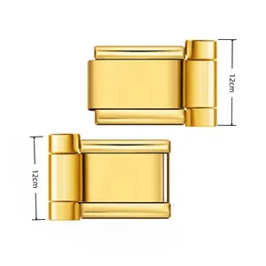 Detailansicht goldener Edelstahl-Uhrenarmband-Anschluss mit 12cm Maßangabe.